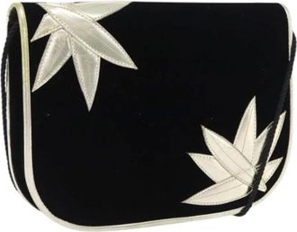 Saint Laurent Pre-owned Cross Body Bags, female, Black, Size: ONE SIZE Pre-owned Velvet Shoulder Bag