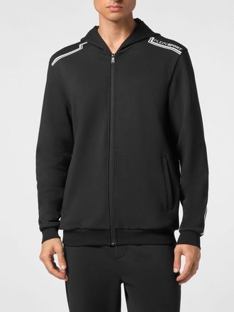 Plein Sport Felpa con cappuccio e zip in jersey tecnico e tasche America