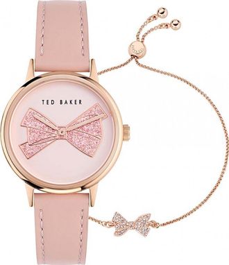 Ted Baker Womens BKGFW2401 Ladies Phylipa Iconic Watch and Bracelet Gift Set - Pink - One Size