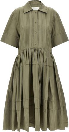 Jil Sander Geplooide blousejurk - Groen