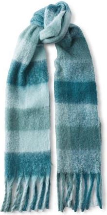 Cotton On Wide Scarf in Pineneedle Blue Multi Check at Nordstrom