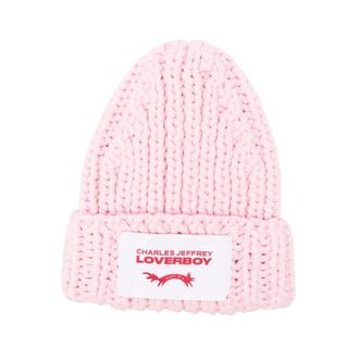 Charles Jeffrey Loverboy LOVERBOY by Charles Jeffrey, Beanies, male, Pink, Size: ONE SIZE Chunky Rabbit Beanie
