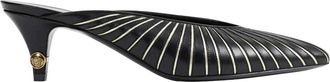 Versace Schoenen, Dames, Zwart, 40 EU, Leer, Gianni Nappa Mules 55 mm