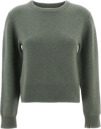 Extreme Cashmere Green N&deg;430 Jeanne Cropped Stretch Cashmere Sweater