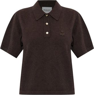 Isabel Marant Althea Polo - Dames - Tops - Bruin - Maat: M Katoen