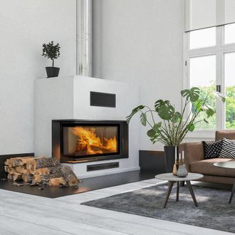 Kratki Kamineinsatz aus Stahl KRATKI MBM links 10 kW &Oslash; 200