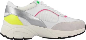 Geox D Alhour Sneakers - Dames - Sneakers - Wit - 37 EU - Leer - Schoenen