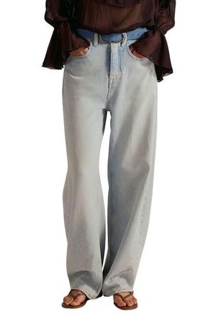 Free People Truro Relaxed Wide Leg Jeans in Beach Please at Nordstrom, Size 28