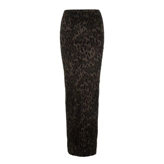 Fiorucci Maxi Skirts, female, Brown, Size: XS Brown Elastic Skirt