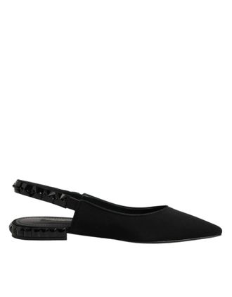 Dolce & Gabbana Black Crystal Charmeuse Slingback Womens Shoes