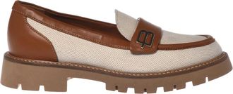 Baldinini Canvas en Leren Loafer - Dames - Loafers - Beige - 37 EU - Leer - Schoenen