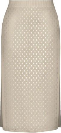 MC2 Saint Barth Drl 0001 Midi Rok - Dames - Midirokken - Beige - XS - Katoen - Rokken