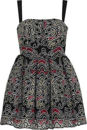 OLYMPIAH arabesco print strap dress - Black
