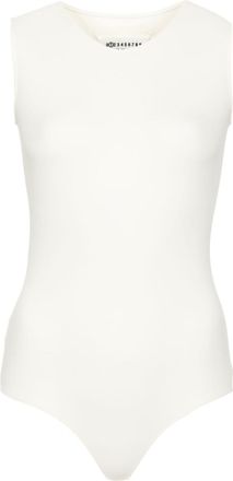 Maison Margiela Off White Sleeveless Jersey Bodysuit