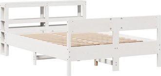 vidaXL Bed Frame without Mattress White 150x200 cm King Size Solid Wood Pine vidaXL