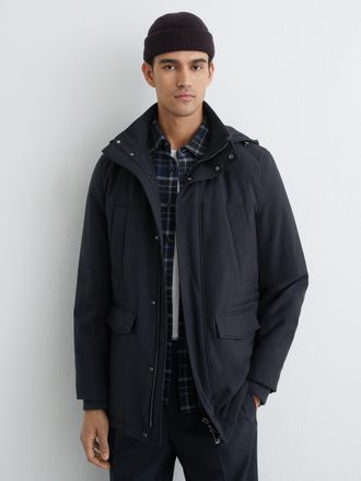 Reiss Navy Hooded Zip-through Padded Coat, Xxl