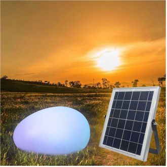 Trade Shop Trade Shop Traesio - Trade Shop - Lampada Solare Luce Rgb Sensore Crepuscolare Pannello Solare Ricaricabile Led 14w