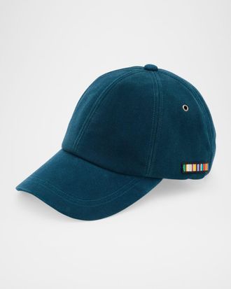 Paul Smith Men & apos;s Suede Signature Stripe Applique Baseball Cap