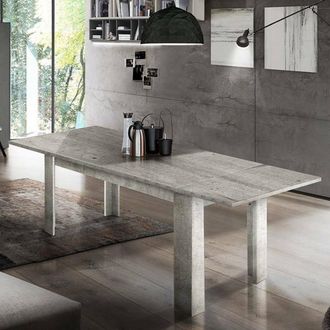 Dmora Mesa Extensible Dkouam&eacute;, Consola Extensible Hasta 12 Plazas Consola Extensible 100% Made In Italy Cm 160/210x90h75, Cemento - Dmora