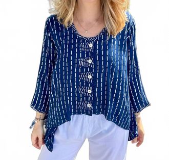 Iguana Kyao Shark Bite Top In Indigo/white