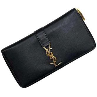 Saint Laurent Pre-owned Wallets, female, Black, Size: ONE SIZE Pre-owned Long wallet (bi-fold)