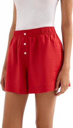 Nude Lucy Lounge Linen Short In Vermillion