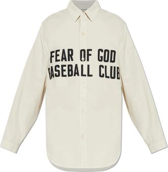 Fear of God Printed Shirt - Heren - Casual Overhemden - Beige - L - Katoen - Overhemden