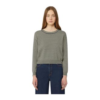 Max Mara Rondgebreide trui - Dames - Ronde hals truien - Veelkleurig - M - Katoen - Truien & Vesten
