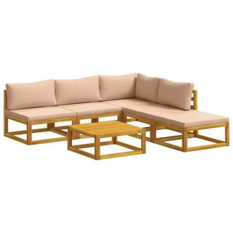 vidaXL Juego De Sof&aacute; 6 Uds. Natural Madera De Acacia S&oacute;lida Vidaxl