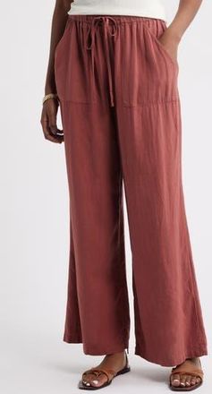 Treasure & Bond Linen Blend Pull-On Pants in Brown Sable at Nordstrom Rack, Size X-Small