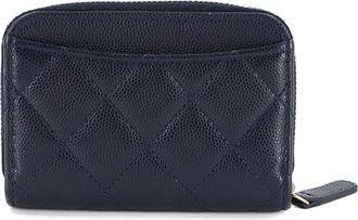 Chanel Navy Grained Calfskin Coin Purse/Coin Case (Pre-Owned)