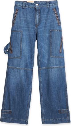 Fortela Juniaj Cargo Custom Wash Denim Trousers in D580 at Nordstrom, Size 26 Eu
