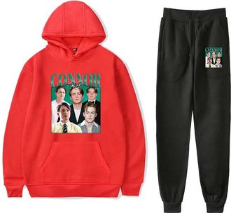 Generic Kit Connor Fashion Mens Hoodie Casual Loose Hoodie Suit Hoodies Sportswear (Red,3XL)