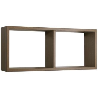 OEM Estante Rectangular De Pared 2 Compartimentos Mod. Morgana Roble Tabaco