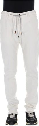 Eleventy Joggerbroek van Triple Stretch Katoenjersey - Heren - Broeken - Wit - Maat: W30 Katoen