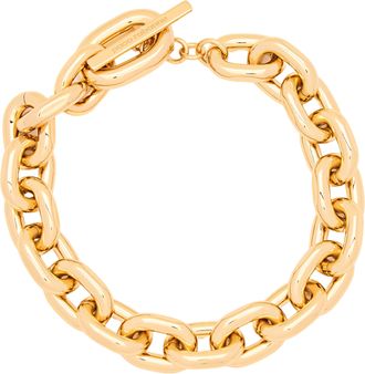 Paco Rabanne Large Polished Gold Chain Link Necklace With Toggle Clasp