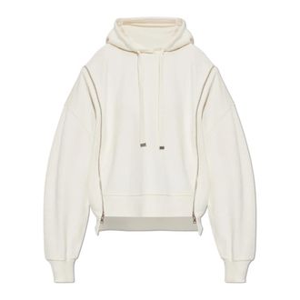 AllSaints Ciara Oversized Zip Detail Hoodie - Dames - Hoodies - Beige - XS - Katoen - Hoodies & sweatvesten