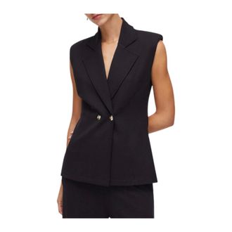 Liu Jo Vests, female, Black, Size: XS Abrigo Waistcoat Ta6025 Js182