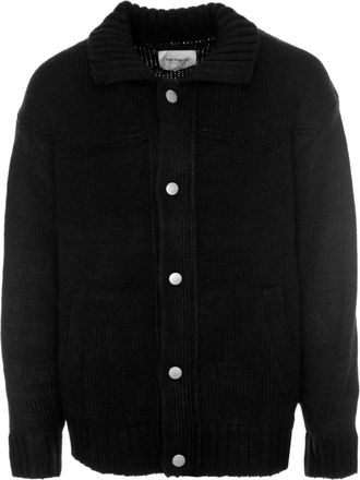 Carhartt Work in Progress Santa Fe Cardigan - Heren - Vesten - Zwart - XL - Wol - Truien & Vesten