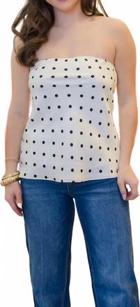 Line & Dot Womens Polka Dot Ravyn Tube Top In White