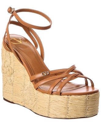 Valentino Vlogo Signature 110 Leather Wedge Sandal