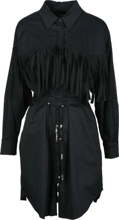 Dondup Oversized Overhemdjurk - Dames - Shirt Kleedjes - Zwart - XS - Katoen - Kleedjes
