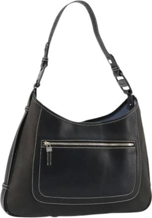 Ferragamo Pre-owned Shoulder Bags, female, Black, Size: ONE SIZE Pre-owned Canvas Shoulder Bag
