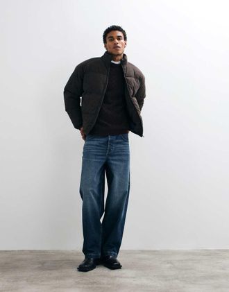 Brave Soul cappotto imbottito con collo alto marrone