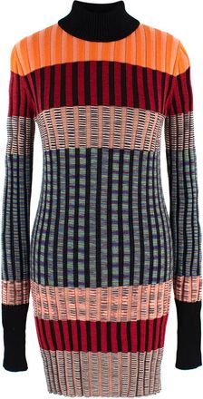 Missoni Multicoloured Ribbed Turtleneck Midi Dress Size S