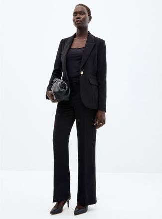 Contemporaine Womens Stretch crepe pant Fit: Semi-flared leg, mid rise