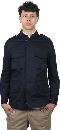 Barba Blauwe Sahariana Jas met Capuchon - Heren - Zomerjassen - Blauw - 2XL - Nylon - Jassen