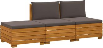 vidaXL 3 Uds. Conjunto De Sof&aacute;s De Exterior Madera De Acacia S&oacute;lida Vidaxl