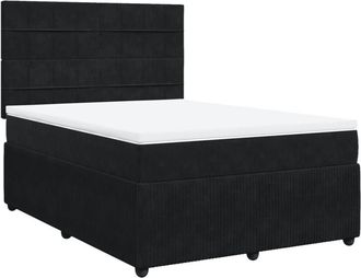 vidaXL Vidaxl - Cama Box Spring Con Colch&oacute;n Terciopelo Negro 160x200 Cm
