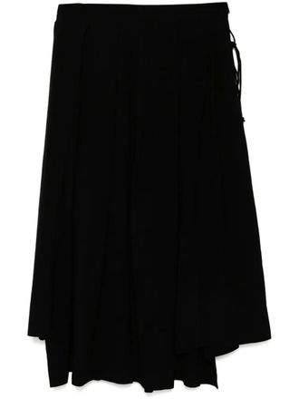 Yohji Yamamoto pleated skirt - women - Linen/Flax/Rayon - 2 - Black